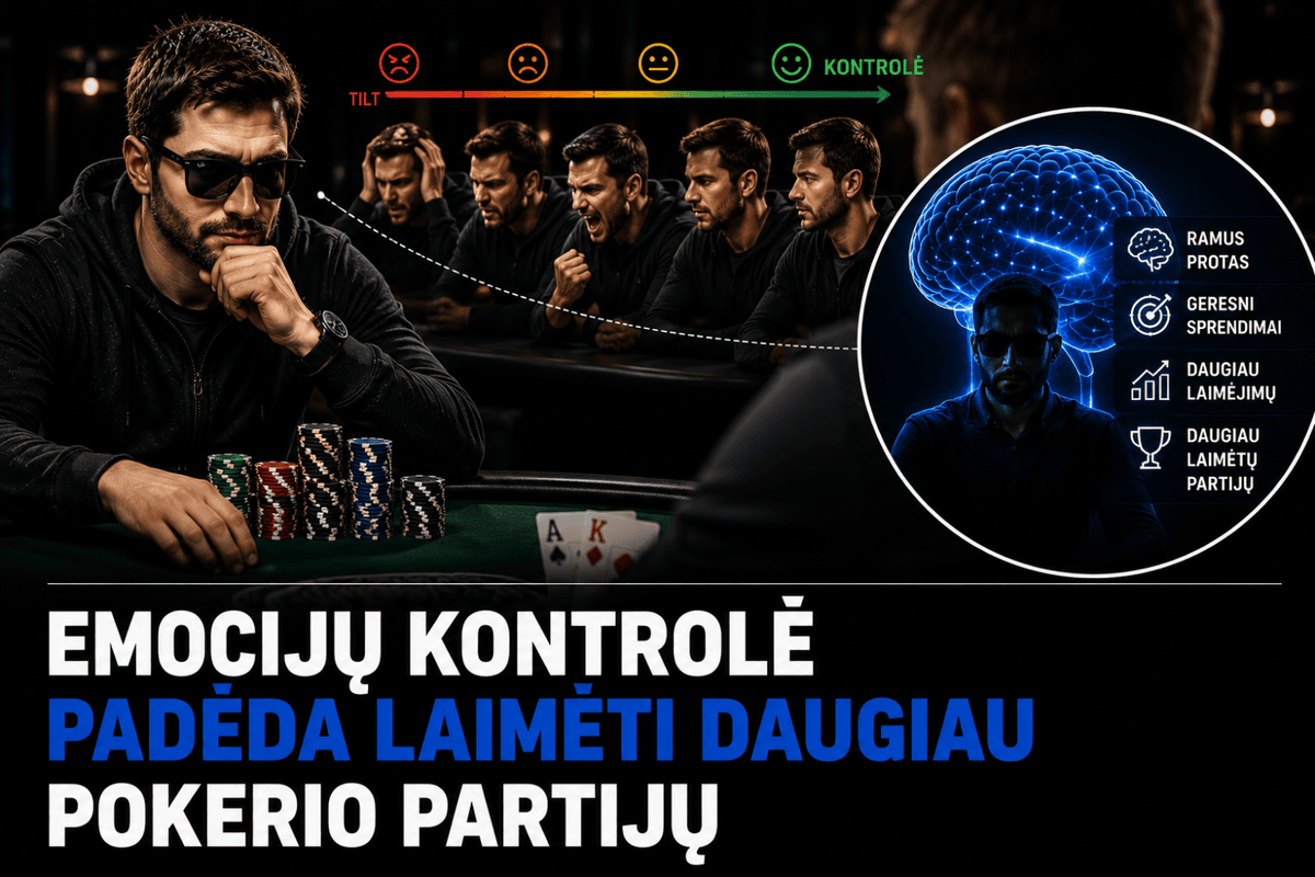 Psichologas: Kaip emocijų kontrolė padeda laimėti daugiau pokerio partijų 1 psichologas atskleide paslapti kaip emociju kontrole padeda laimeti daugiau pokerio partiju